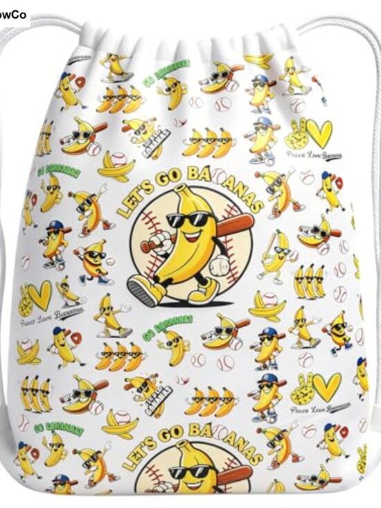 Handbags - Savannah Bananas Inspired Drawstring Bag Lightweight Polyester Baseball Fan